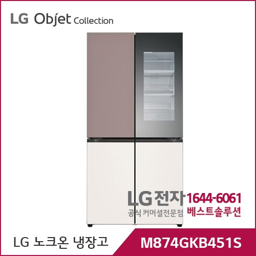 LG 노크온 매직스페이스 냉장고 M874GKB451S